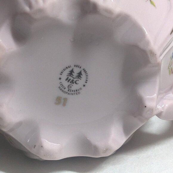 1990s ORIGINAL ROSA PORZELLAN (Pink Porcelain) hand painted mugs, 24kt Gold Trim - Picture 7 of 11